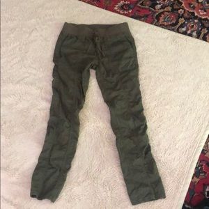 Army green pants. Non smoking house.